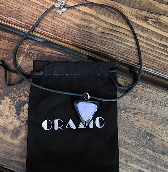 Jewelry - Black Necklace with Purple Pendant